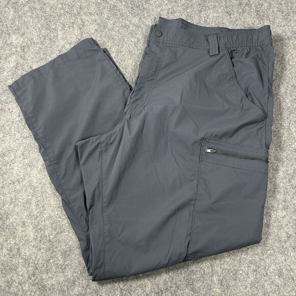 Lands End Men’s Tech Cargo Pant Charcoal Gray Size 42 Lightweight Stretch Waist - Picture 13 of 16